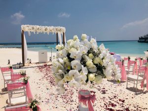 Blumenstrauß Hochzeit Malediven